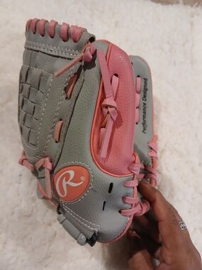 Storm Kids Pink and Gray Baseball Glove